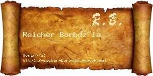 Reicher Borbála névjegykártya